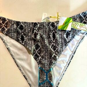 NWT Wolf & Whistle Womens 14 Swimsuit Bikini Bottoms Snakeskin Bottom Swimwear